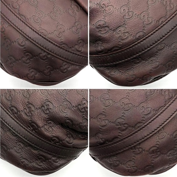 Gucci Dark Brown Embossed Shoulder Bag - Picture 6 of 11